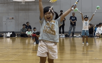 先生の支えに感謝する親子運動会